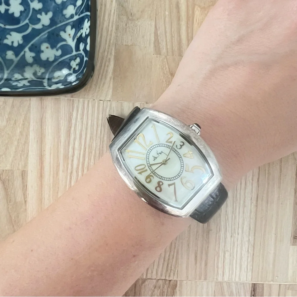 Ann King embrace ladies Curvex Sterling silver dress watch NEW BATTERY